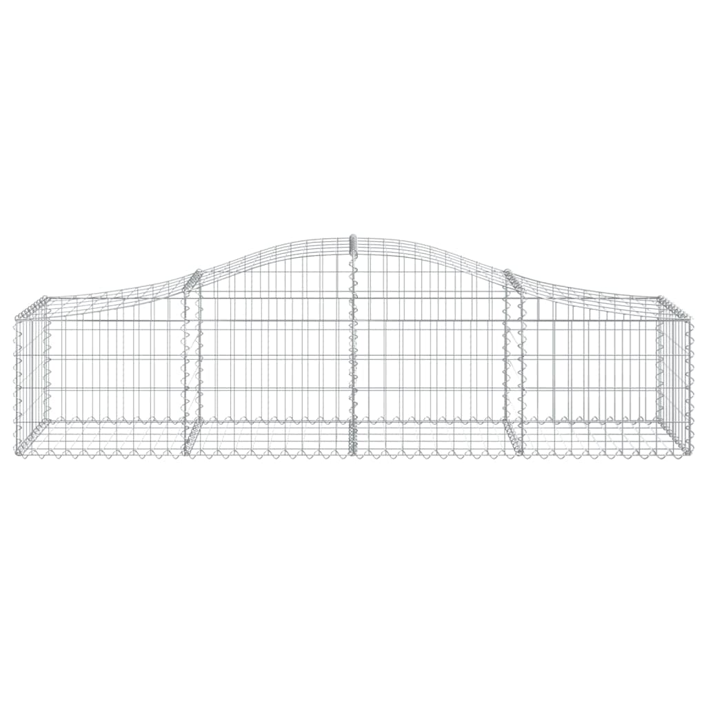 Gaviones con arco alto, 12 unidades, 200 x 50 x 40/60 cm de hierro galvanizado para barreras de jardín y protección visual, resistentes a la corrosión y estables, cestas de gaviones como