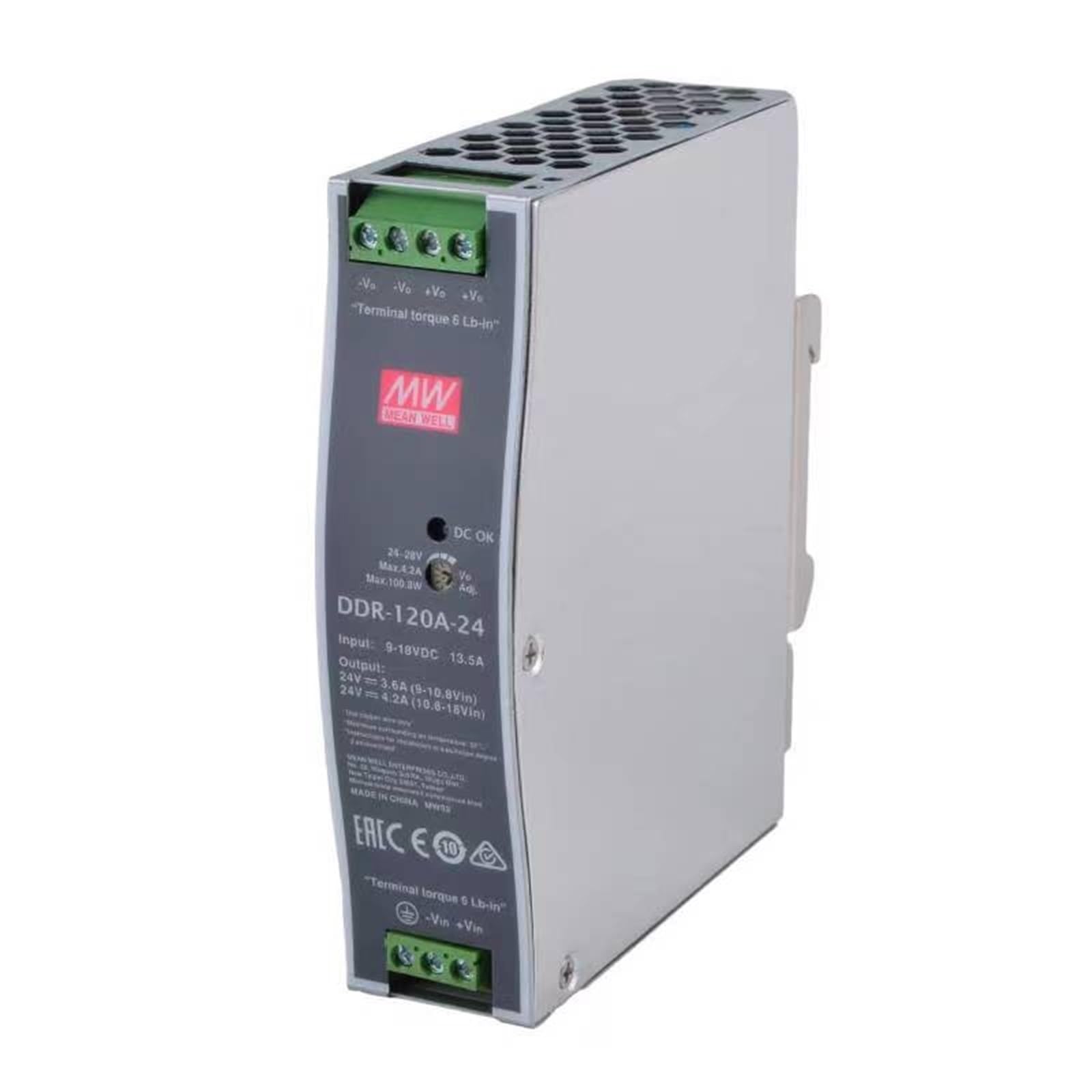 Convertisseur CC-CC DDR-120A-24 Rail DIN 24V 4.2A 120W pour armoire électrique