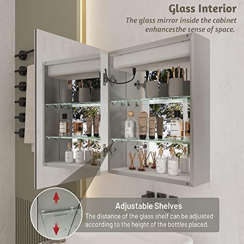 Mirplus 20 X 28 Inch Bathroom Medicine Cabinet With Mirror Wall Mounted Led Bathroom Mirror Cabinet With Lights Cold White Light Inductive Switch Adjustable Storage Shelves (Single Door/Left Hinge) #TOP7