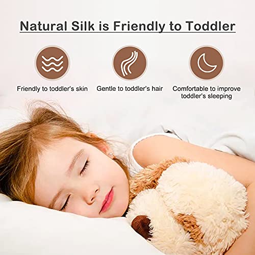 Atreebag Toddler Kids Pillowcase 100% Mulberry Silk, Hypoallergenic Soft Smooth Baby Pillow Cover Fits 13X18 12X16, Skin And Hair Benefits For Boys And Girls With Gift Box (Silver Grey,1Pc,13"X18") #TOP2