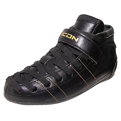 Uniq Skates Icon 180 Quad Roller Skate Speed Skate Shoe (Black Size 12)