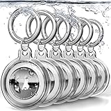 IPX8 Waterproof Airtag Holder, 6 Pack Apple Airtags with Keychain, AirTag Case for Luggage, Dog Coll