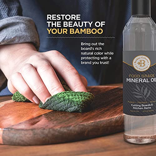 mineral oil - 8oz food grade cutting board oil and butcher block conditioner safe wood oil for bamboo teak utensils chopping boards wooden kitchen surfaces cleaner serving trays gift