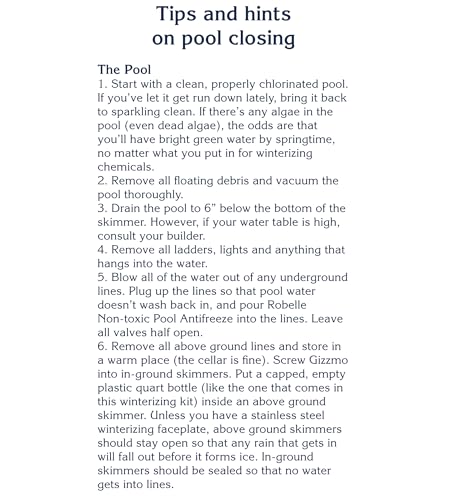 Robelle 30,000 Gallon Triple-Action Winter Kit, Premium Pool Closing Kit, for Pools up to 30,000 Gallons