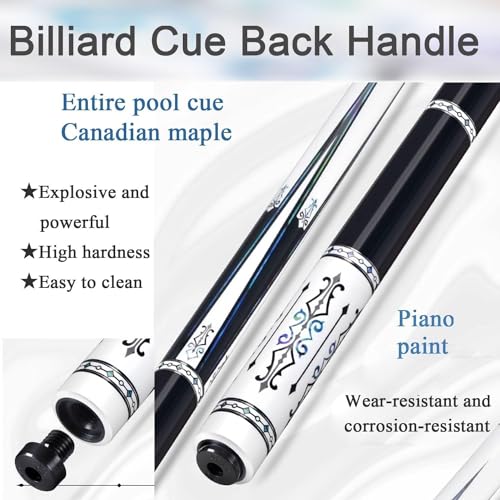 Taco de Billar para Pool y Snooker con Estuche 13 mm Negro miniatura 6