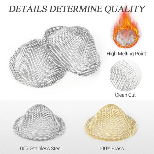Pipe Screens, 0.5 Inch Adjustable Tapered Design Pipe Screen Filters, Stainless Steel Mesh and Brass Screen (50 PCS) - Image 3