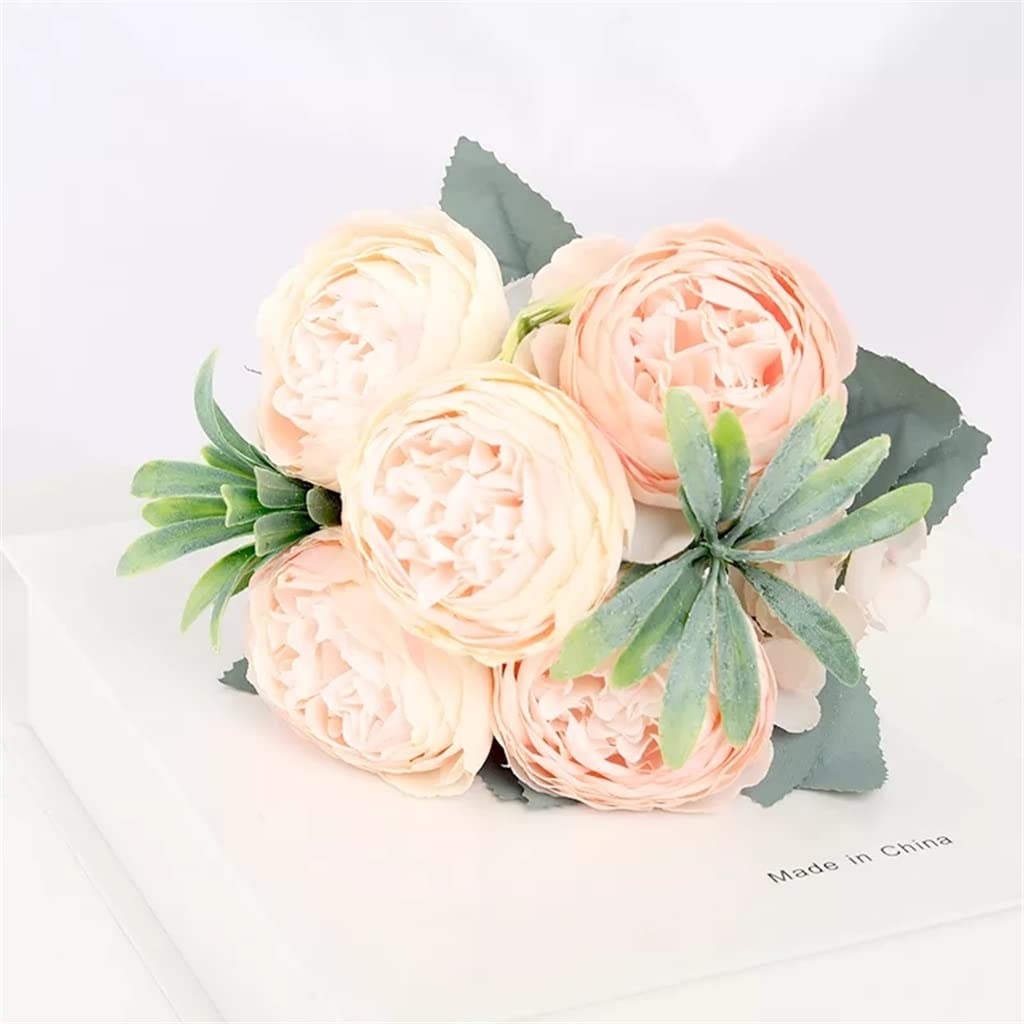 XDLEDMKIZ 30cm Rose Silk Peony Artificial Flower Pink Living Room Garden Wedding Decoration Fake Flowers Interesting