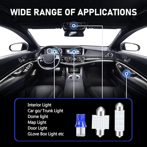 Kit 24 luces LED para auto color azul 6800K miniatura 6