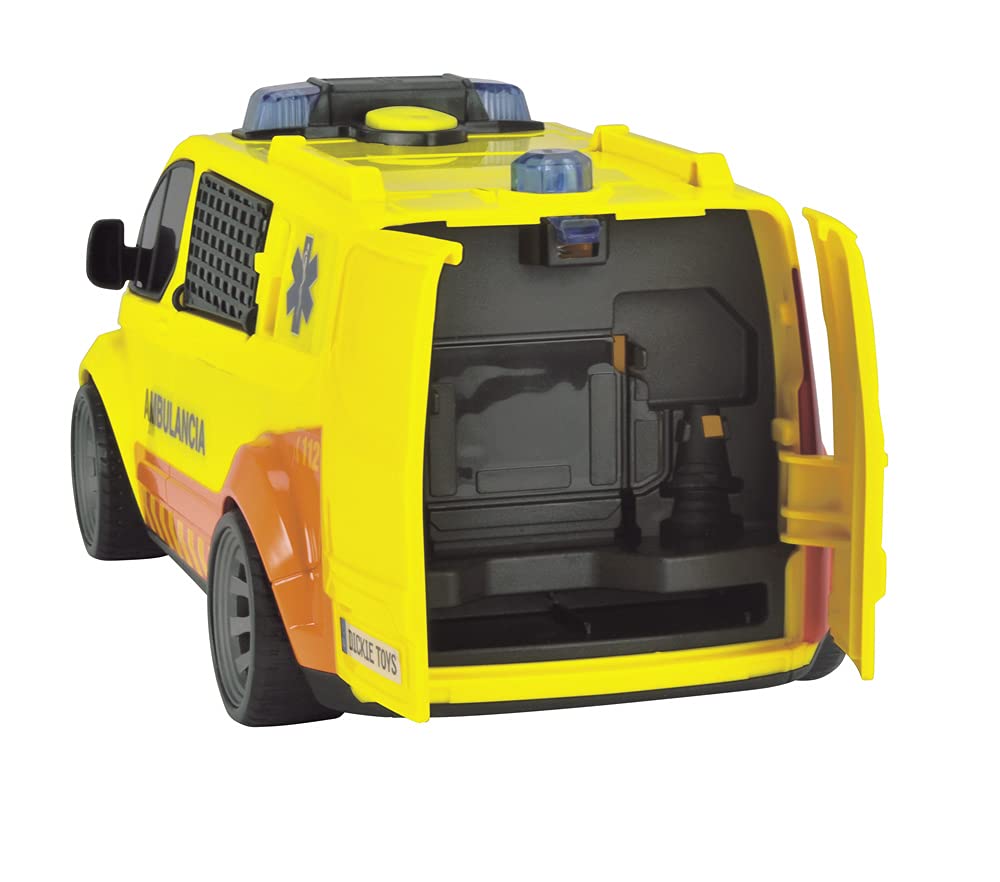 Dickie - Ambulance SEM 28 cm, lumière et Son, Ouverture des Portes arrière, à partir de 3 Ans (203715013SI4)