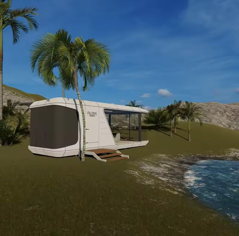 Generic Prefabricated Tiny Home with Balcony, Spacious Interior, Smart Systems, AC, and Red Finish - Image 6