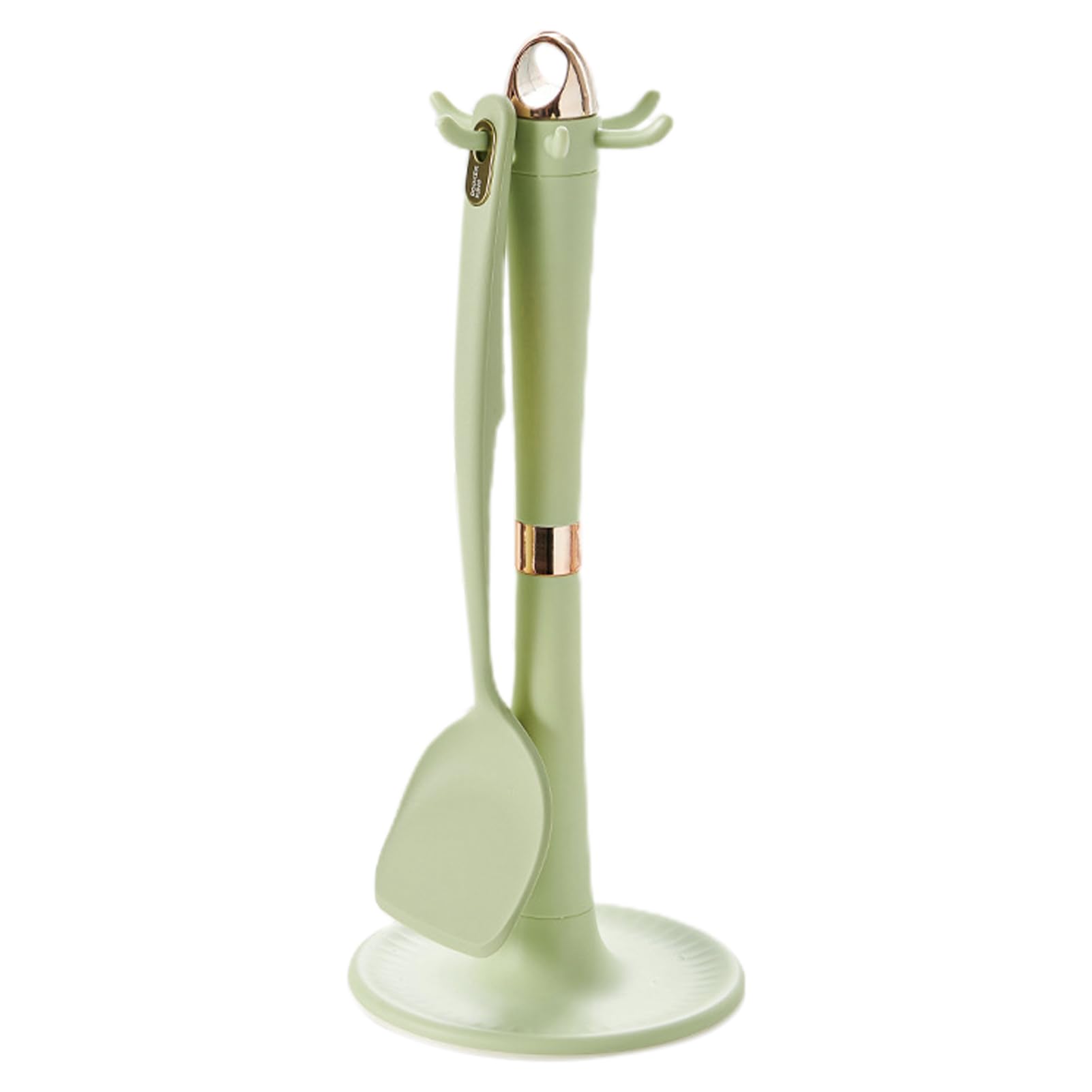 Portautensili girevole, per utensili da cucina, supporto girevole per cucchiaio, spatola, mestolo da zuppa, server per spaghetti (verde