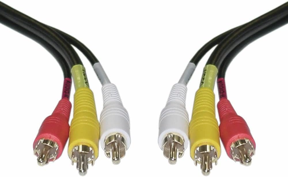 iView-HD 1MT Triple 3 x RCA Phono Plugs Composite Audio Video Cable Male To Male Lead TV AV Stereo component Yellow Red White 1 Metre wire connector supply Triple CVBS AR AL