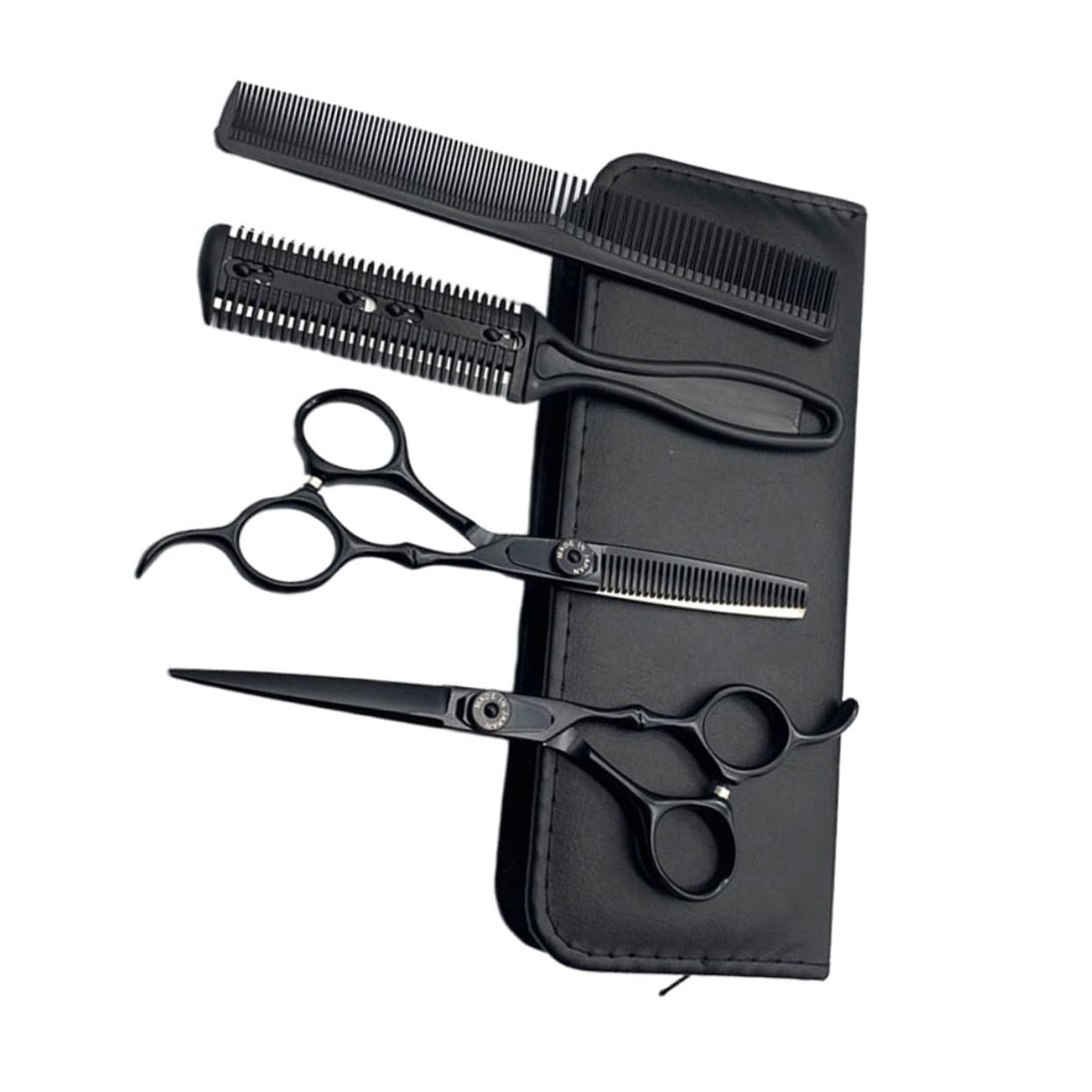 Beavorty 5piezas Tijeras De Peluquería Tijeras Para Cortar Pelo Profesional Mango Ergonómico Herramientas De Kit De Peine Accesorios De Barbero Con Bolsa De Almacenamiento