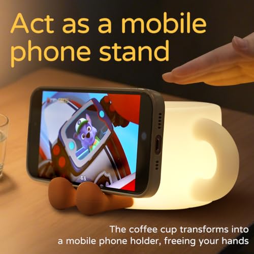 Image of Led Coffee Cup Night Light, Dimmable Timer Nursery Kawaii Lamps, Super Squishy Silicone USB Rechargeable Touch Control Night Lamp, Used for Camping Party Room Decor (Coffee Cup)
