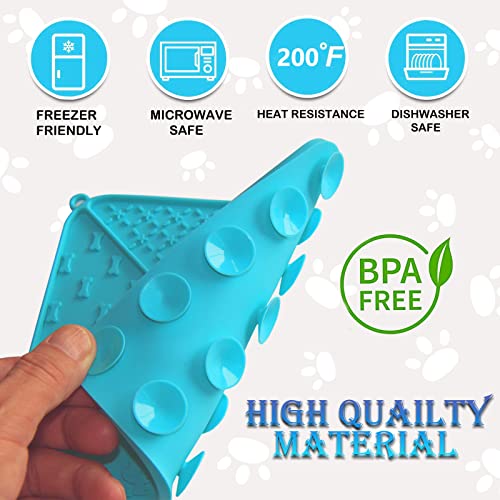Licking Mat for Dogs & Cats 2 Pack with Suction Cups, Pets Bathing Grooming Training Calming Mat Perfect for Bathing Grooming - Image 4