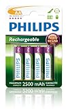 Rechargeable batteries Philips R6B4RTU25/10 Rechargeable Akku AA (2500mAh, 1,2V, 4-er Blister)