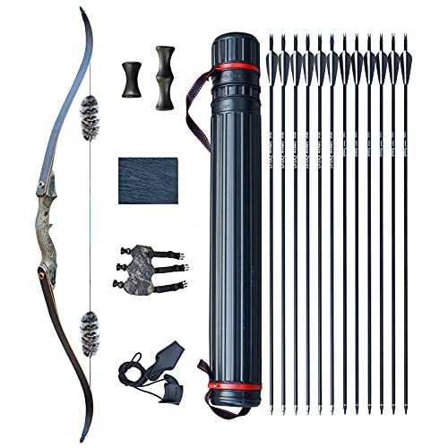 D&Q Bow and Arrow for Adults Archery Recurve Bow Takedown Survival Bow Archery Set Wooden Hunting Longbow Target Shooting Practice for Right Hand (Green, 50lbs) D&Q Bow and Arrow for Adults Archery Recurve Bow Takedown Survival Bow Archery Set Wooden Hunting Longbow Target Shooting Practice for Right Hand (Green, 50lbs)