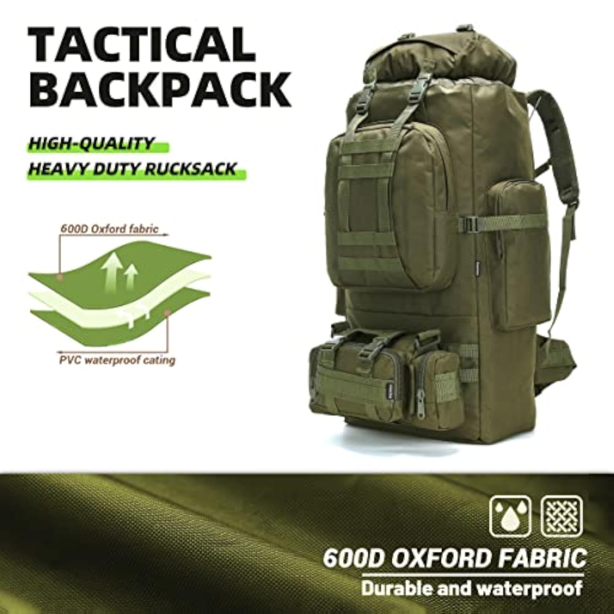 King'sGuard 100L Camping Hiking Backpack