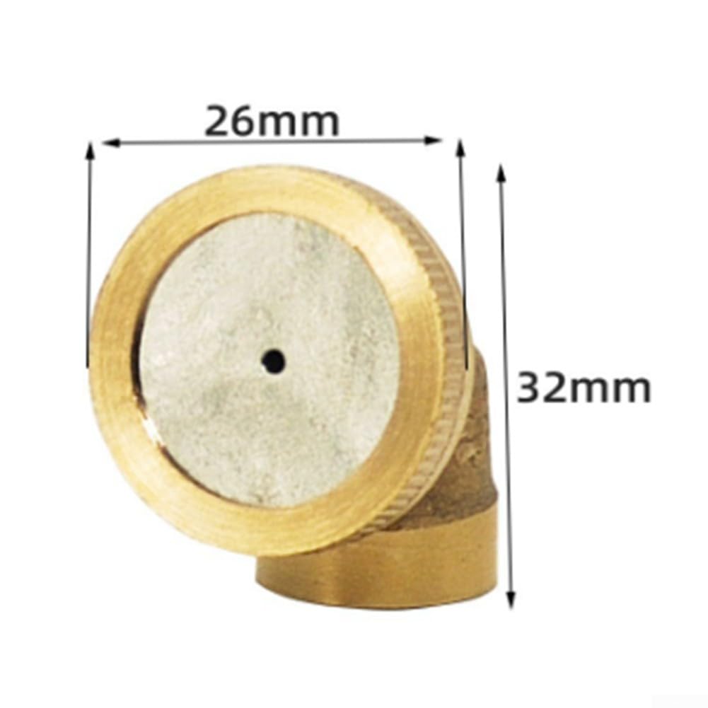 Boquilla de latón para pulverización de Niebla Fina, Punta de riego para Sistemas de refrigeración, humidificación y riego de Plantas de Invernadero, Color Amarillo.