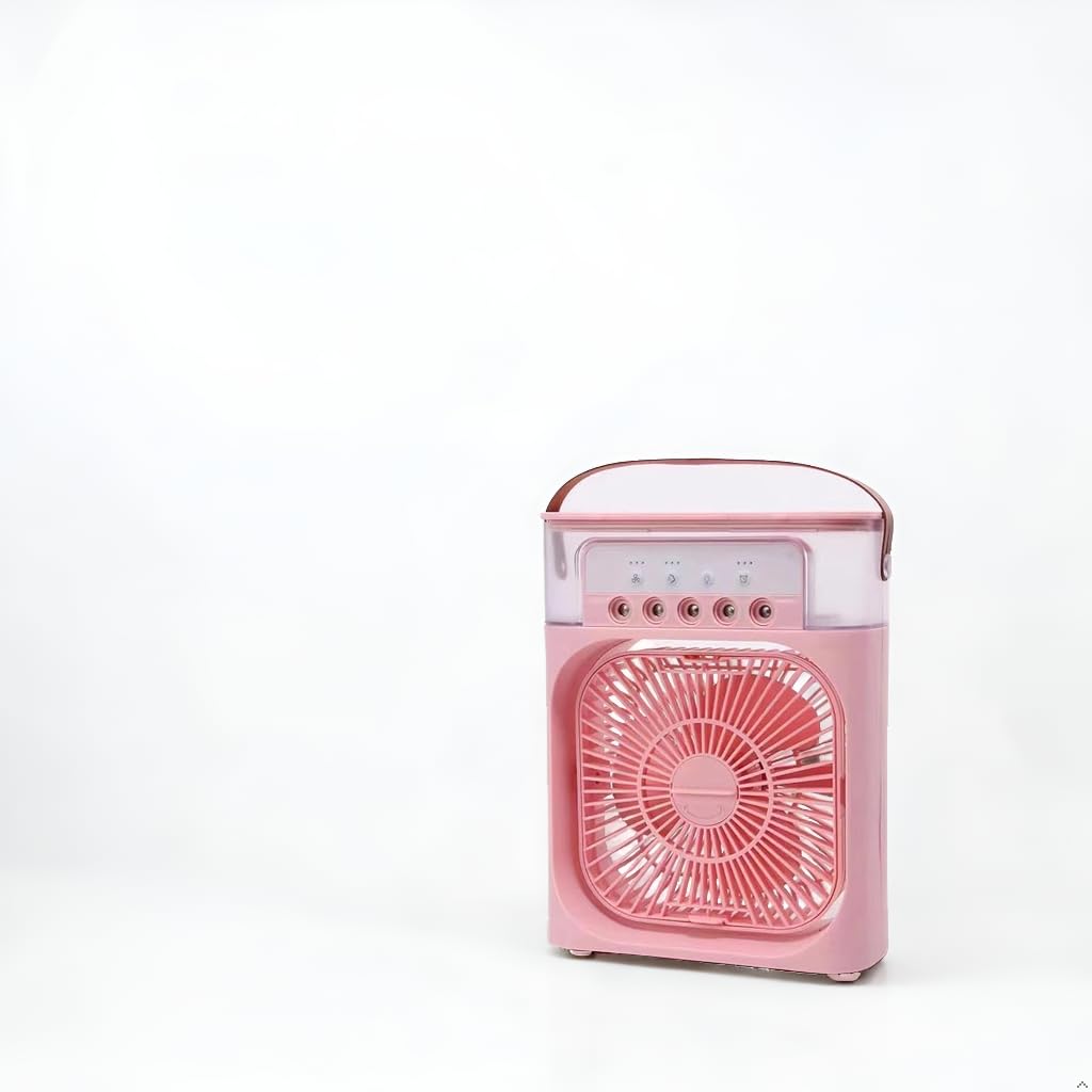 Drumstone 5 𝒀𝒆𝒂𝒓𝒔 𝑾𝒂𝒓𝒓𝒂𝒏𝒕𝒚Portable Mini Air Cooler Fan with Humidifier & Mist Spray, USB Rechargeable Personal Air Conditioner with 3 Speeds, Timer for Bedroom Office Pink-image-26