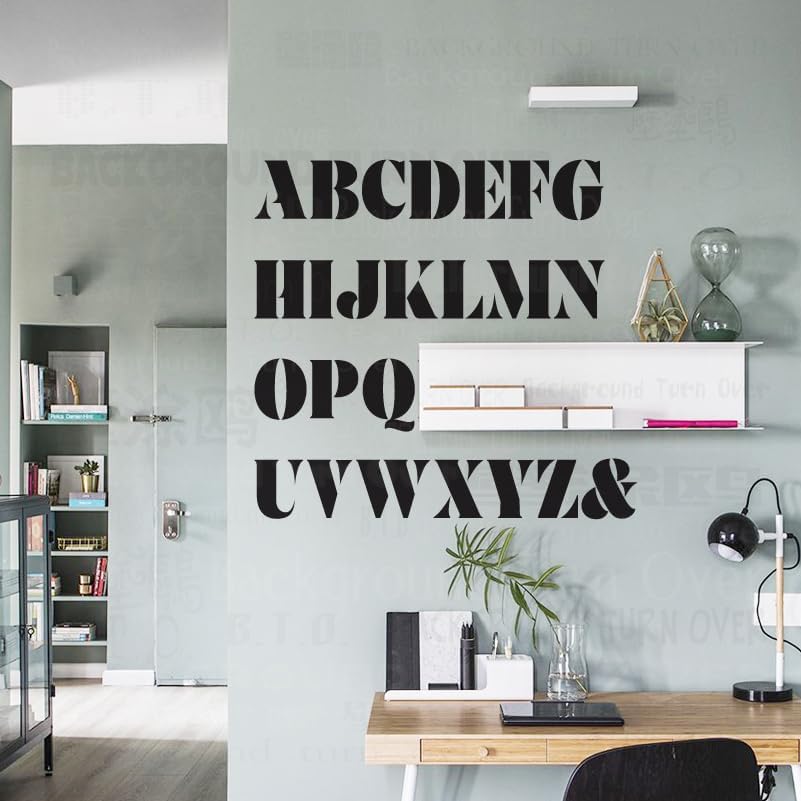 107cm Letter Name Alphabet Sign Stencils For Walls Decorate Reusable On The Wall Painting Decoration Large Size Furniture Brick Patterns Refrigerators Putty Washing Machine