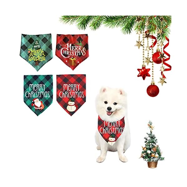 Bandanas de Noël pour chien – Lot de 2 écharpes rouges et vertes 51rCBNYvcZL. SS600