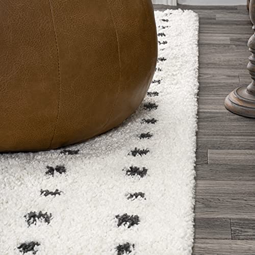 Tapete decorativo rectangular 7'9" x 10' blanco y gris miniatura 6
