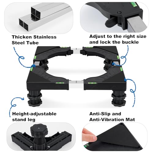 Soporte lavadora contra vibraciones base ajustable con 4 patas 4