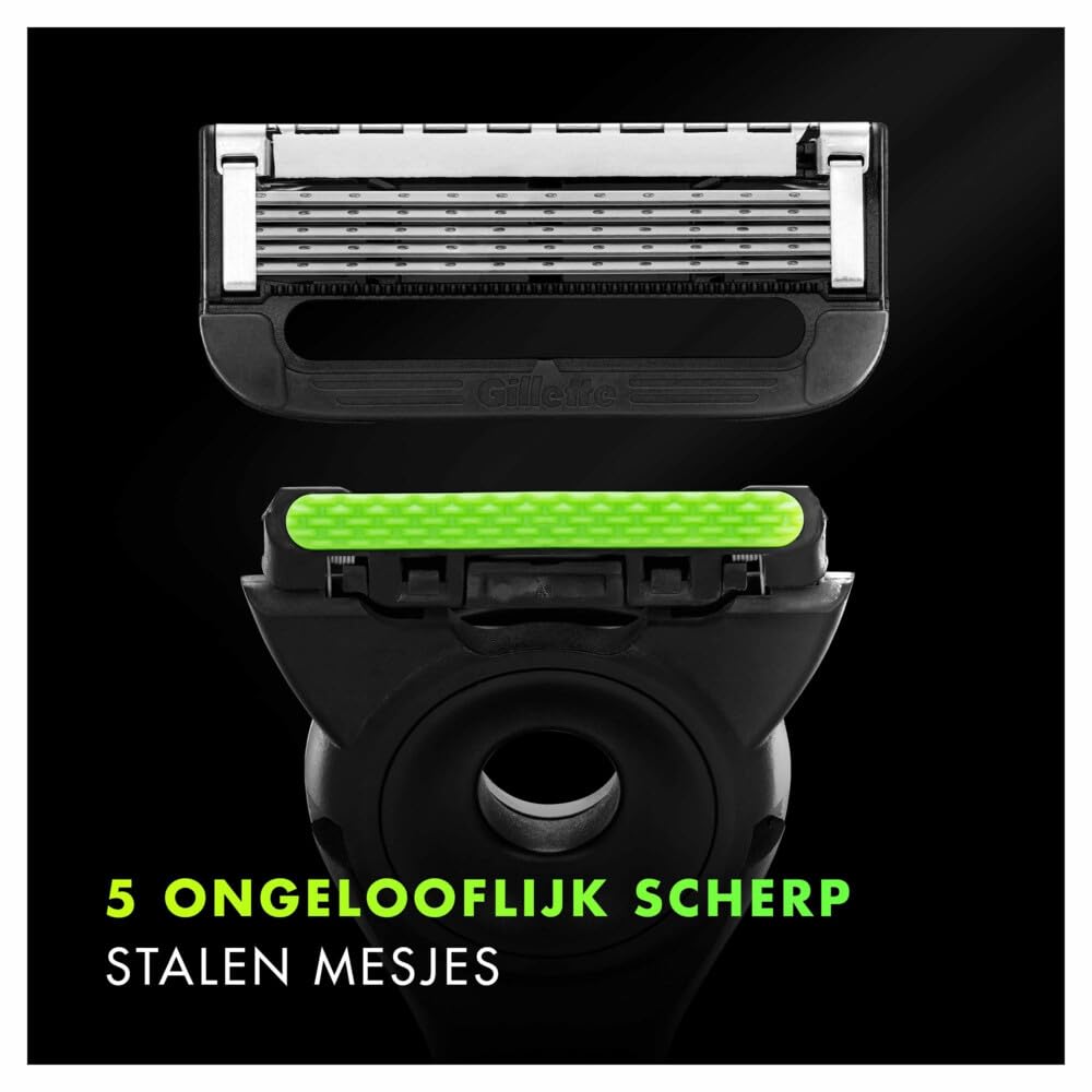 Gillette Labs 9 Stück Rasiererminen für Herren, authentisch, mit 5 besten Klingen, Peelingstange für eine sanfte und effektive Rasur, kompatibel mit GilletteLabs Ärmeln