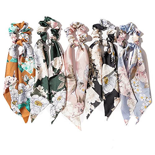 Foulards à cheveux élastiques à cheveux bande de cheveux élastique support de queue de cheval élastique accessoires pour cheveux( 5 pièces) Cover