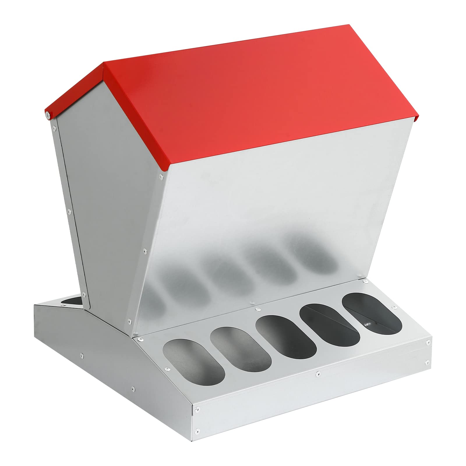 Photo 1 of [Like New] Hwedra 55 Lbs Capacity Galvanized Chicken Feeder, Automatic Chicken Feeder for 10 Chickens