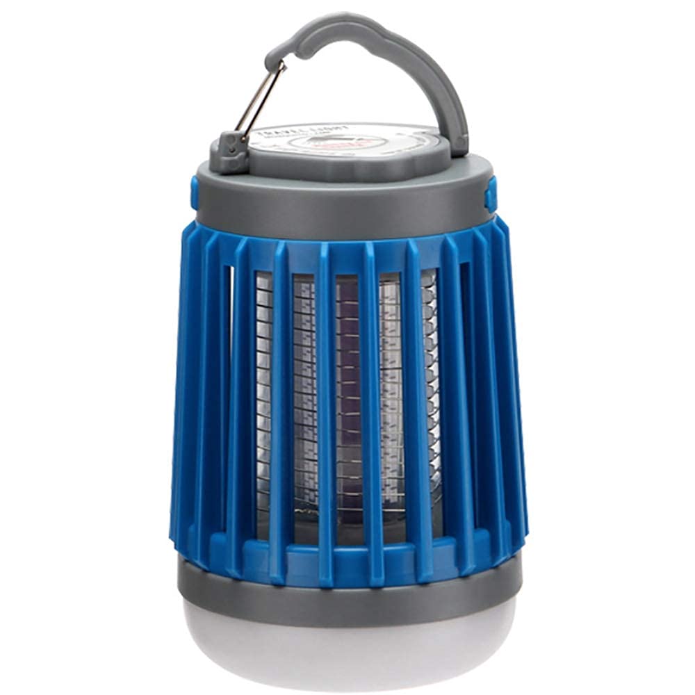 TEmkin Exterminador eléctrico de Insectos, lámpara antimosquitos con Trampa LED de 360 Grados, se Puede Utilizar en Interiores o Exteriores, Carga Solar y USB, luz de Camping Impermeable