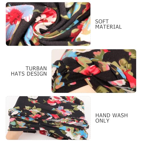 Image of DRESHOW Turban Pre-Tied Twisted Hat Thread African Head Wraps for Black Women Chemo Cancer Cap Braid Hair Cover
