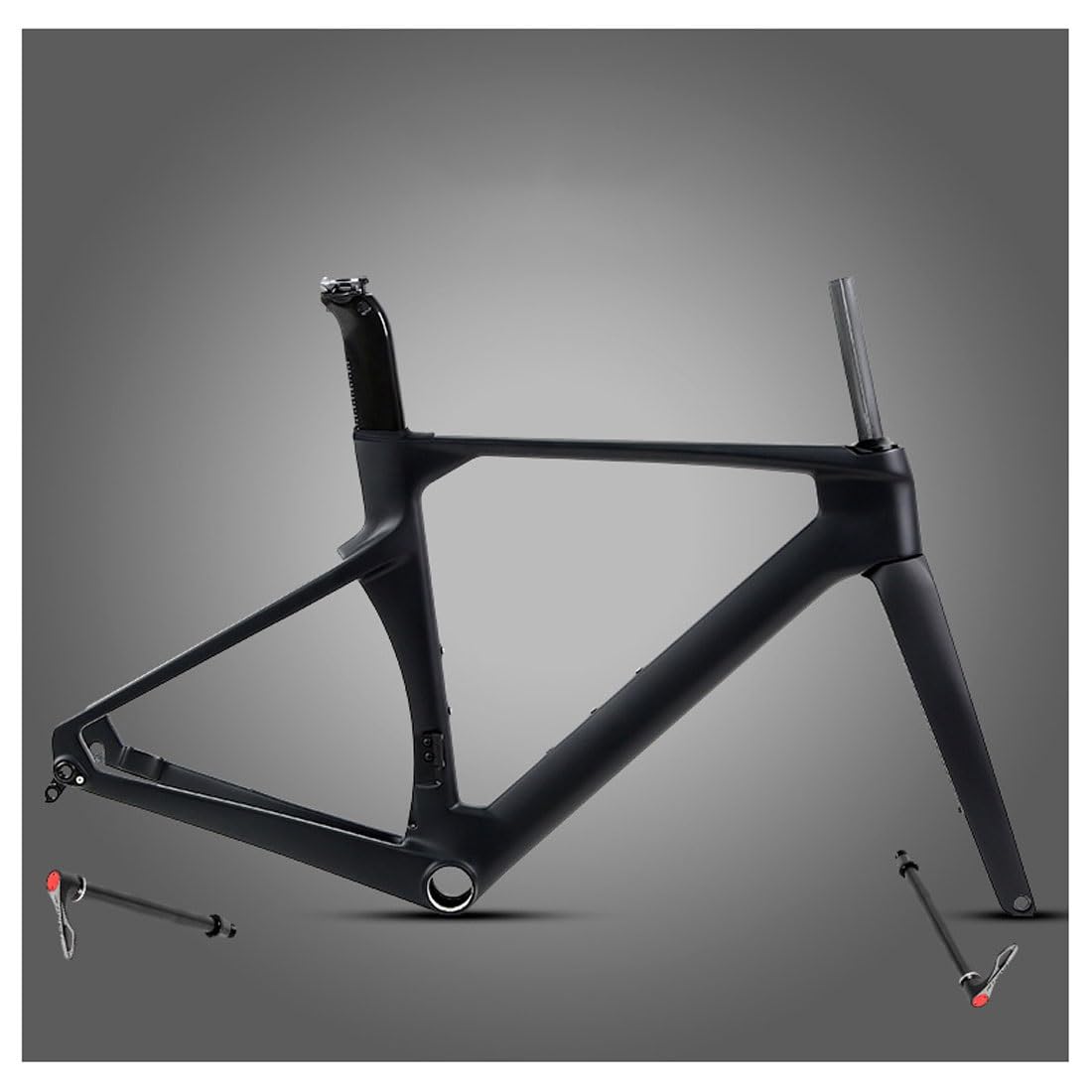HIMALO Carbon Road Bike Frameset 700C 43.5/46/48/50/52/54/56cm Disc Brake Racing Frame Lightweight Thru Axle Frame Internal Routing(50CM)