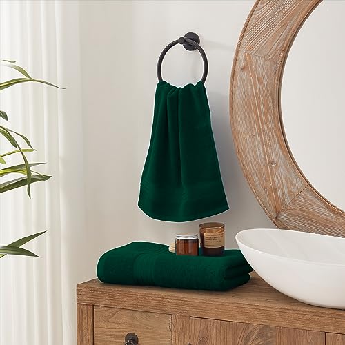COZYART Dark Green Bath Towel Set 6Pcs, Turkish Cotton Hotel Soft Absorbent Thick Bathroom Towel Sets of 6 with 2 Large Bath Towels, 2 Hand Towels, 2 Washclothes, 650 GSM - Image 7