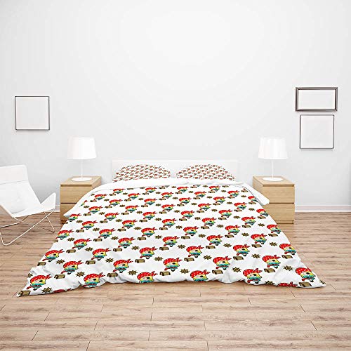 Parure de lit housse de couette polyester taie d'oreiller rouge linge de lit durable