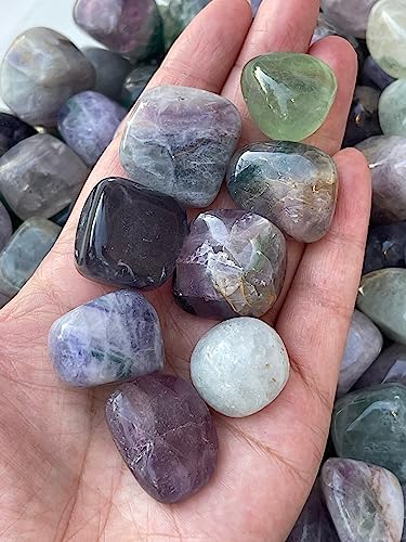 Image of GAF TREASURES 1 /2 LB Rainbow Fluorite Tumbled Stones, Polished Natural Rainbow Fluorite Gemstone, Rainbow Fluorite Healing Crystals (Rainbow Fluorite)