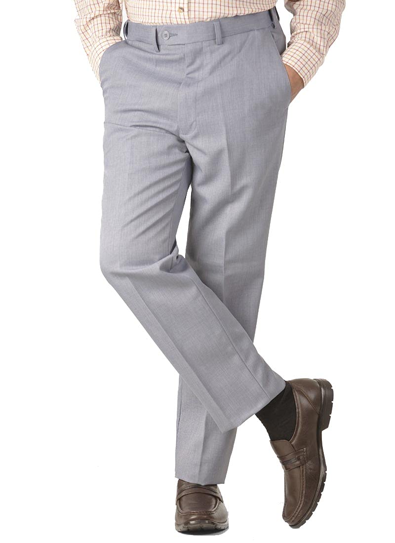 James Holton Men’s Casual Travel Trousers Elastic Waistband Smart Sky Blue 58" Waist / 31" Inside Leg