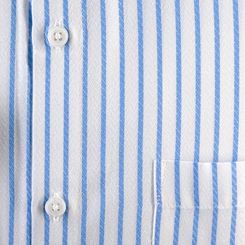Image of 7-DAYS Men's Premium Striped Formal Shirt - Cotton Rich, Regular Fit, Full Sleeve, with Pocket, Wrinkle Resistant - Stylish Office & Everyday Wear.