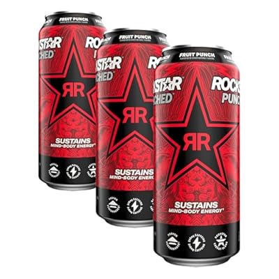 Rockstar Fruit Punch, 16 Fl Oz Can (Pack of 3)