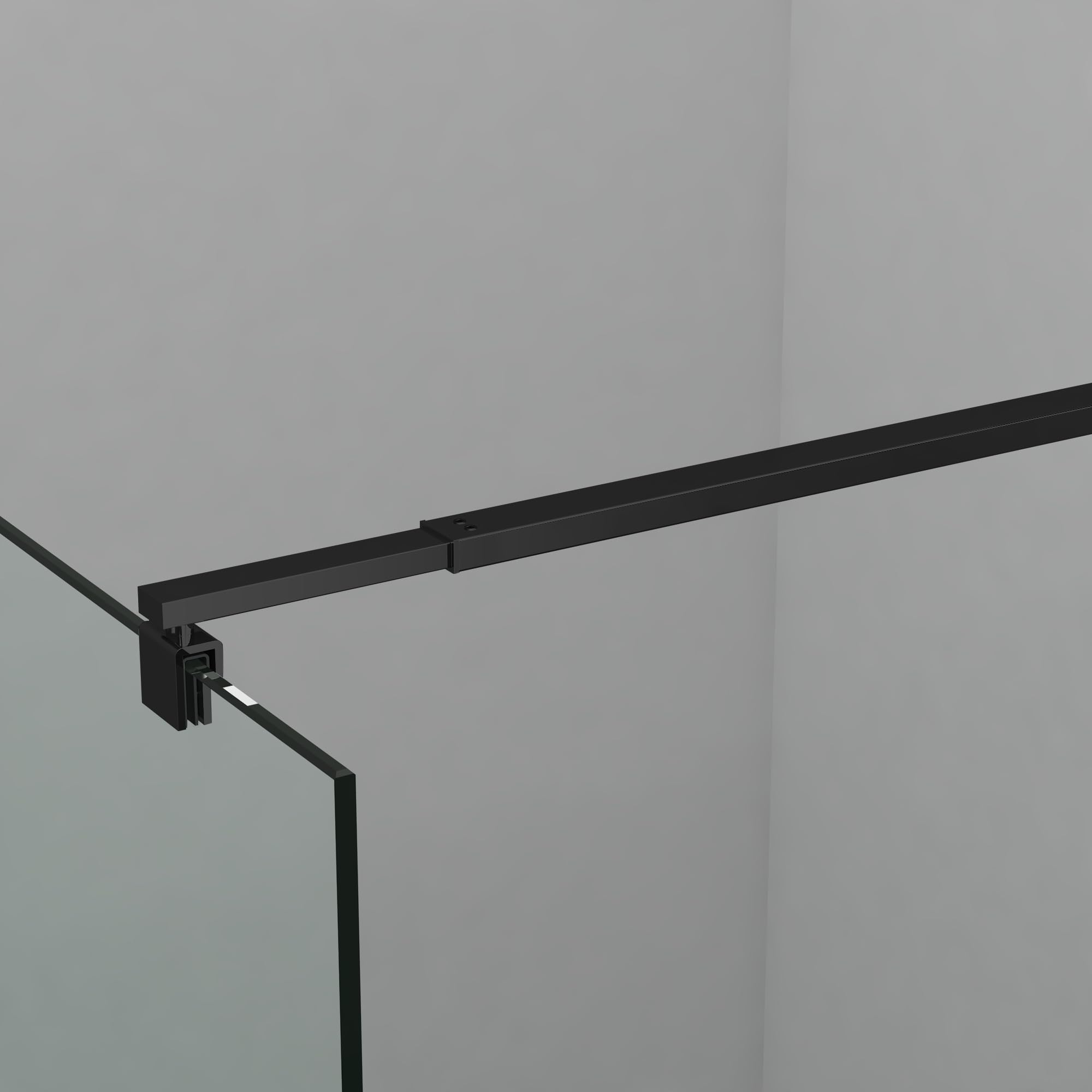 Barra estabilizadora fija telescópica ajustable 73-123 cm, utilizada para mampara de ducha, pared de cristal, barra estabilizadora transitable, grosor del cristal 8 mm - 10 mm, barra de soporte