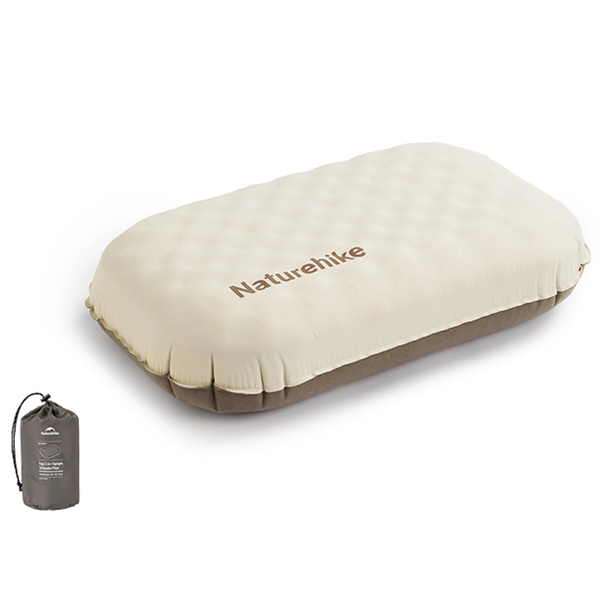 Naturehike Cuscino gonfiabile in schiuma 2 in 1, ultraleggero, gonfiabile, da campeggio, ergonomico, 3 misure, ideale per attività all'aperto, escursionismo (misura grande)