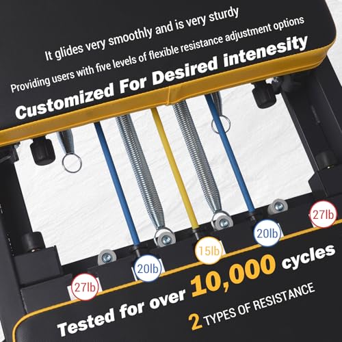 Pilates Reformer,Foldable Pilates Machine & Equipment for Home Use and Gym Workout, Suitable for Advanced and Beginners Users, Up to 250 Lbs Weight Capacity