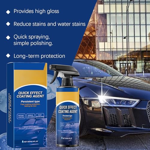 Quick Effect Coating Agent Car Coating Spray,3 in 1 Hoch Schutz Schnelles Auto-Beschichtungsspray,das Reparatur, Schutz und Aufhellung Vereint,Persistent Type Kratzerentferner für Auto (120ml*1pcs)