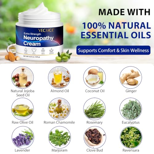 Neuropathie Creme, Neuropathy Cream für Füße, Beine, Hände, Rücken mit Arnika Lavendel B6, natürliche Calm Massage Gel für Muskeln & Gelenk