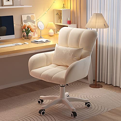 Opiniones de Silla Escritorio Blanca los mejores 10. 46 Silla giratoria de altura ajustable, sillón tapizado de terciopelo, moderna silla de computadora, silla de trabajo ergonómica para el hogar y la oficina, trabajo o estudio (45 x...