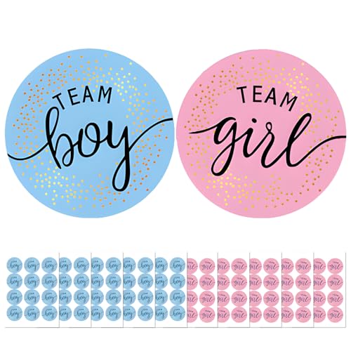 120 peças adesivos de revelação de género para menina e menino da equipa decoração e acessórios de fotos para baby shower e nascimento acessórios fotos azul e rosa plástico duradouro