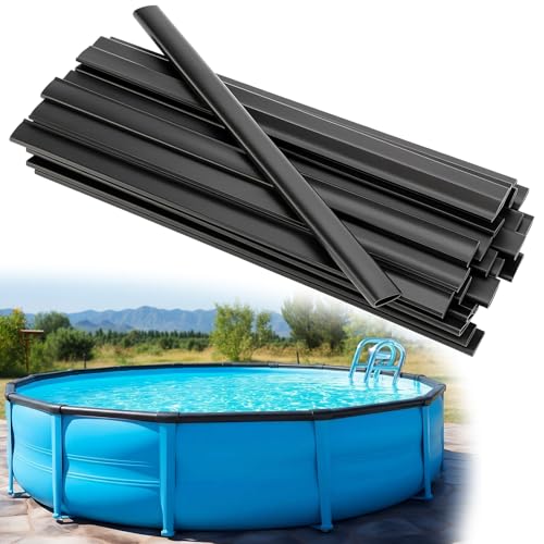 Teyva Daily 44 Pcs Pool Coping Strips for Overlap Above Ground Pool Liners Plastic Swimming Coping Clips Overlap Pools Liner Flat Style Strips Snaps onto Ledge Top Channel for 18 Round Pools