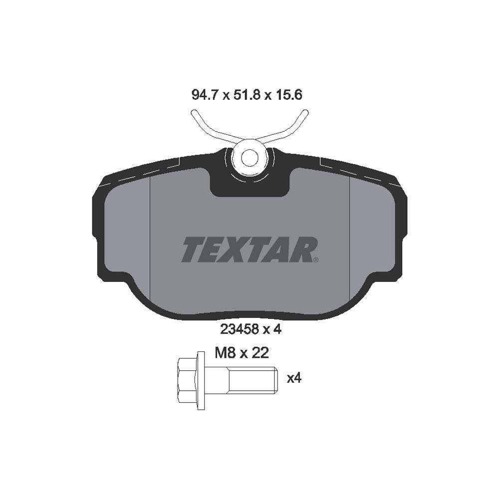 TEXTAR 2500801 – Juego Pastillas Freno Traseras Para VW Golf VII, Audi A3, SEAT León