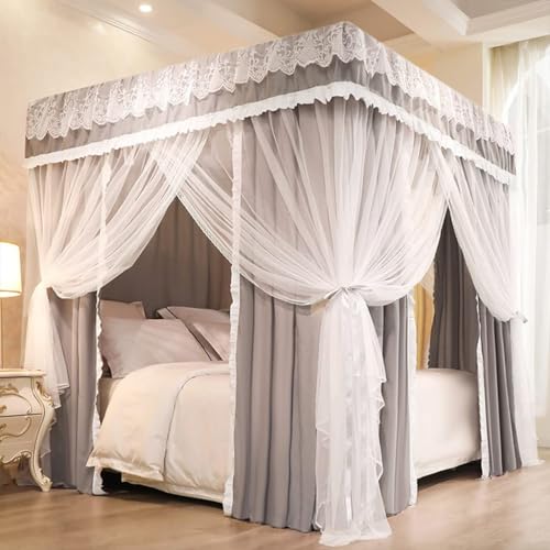 Baldachim na łóżko moskitiera, zasłona do łóżek podwójnych, pełnych, queen-size, king size, idealna dla dziewcząt i dorosłych, idealna do sypialni i pokoju dziecięcego